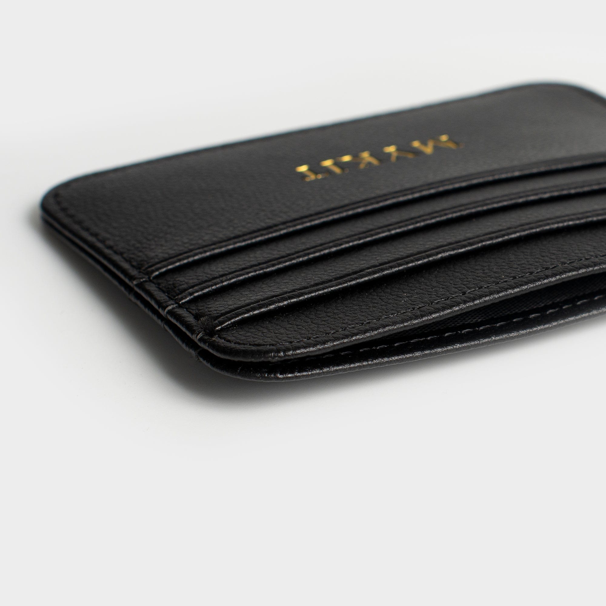 Black Grain Texture Personalized Card Holder