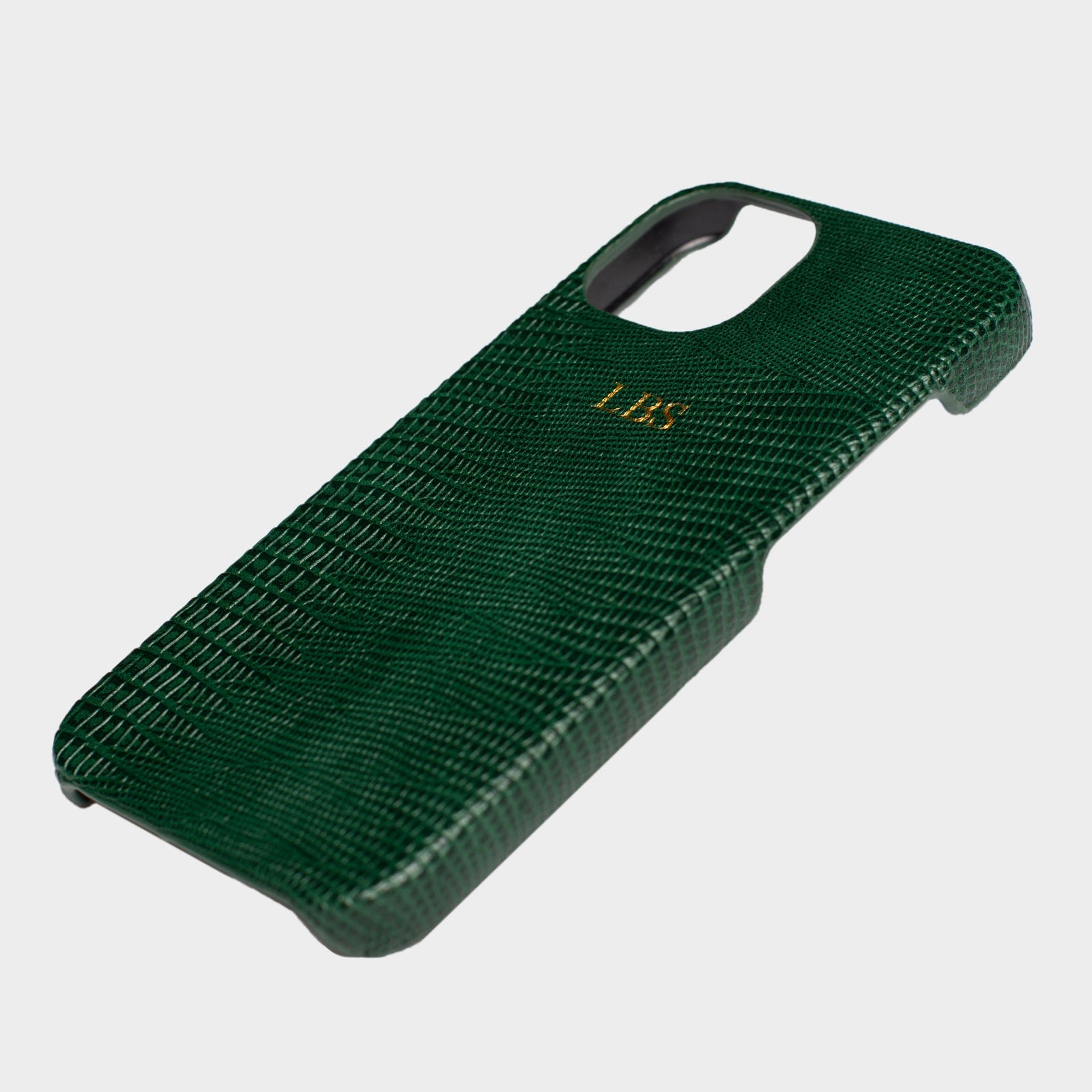Dark Green Lizard Texture Personalized Snap Case