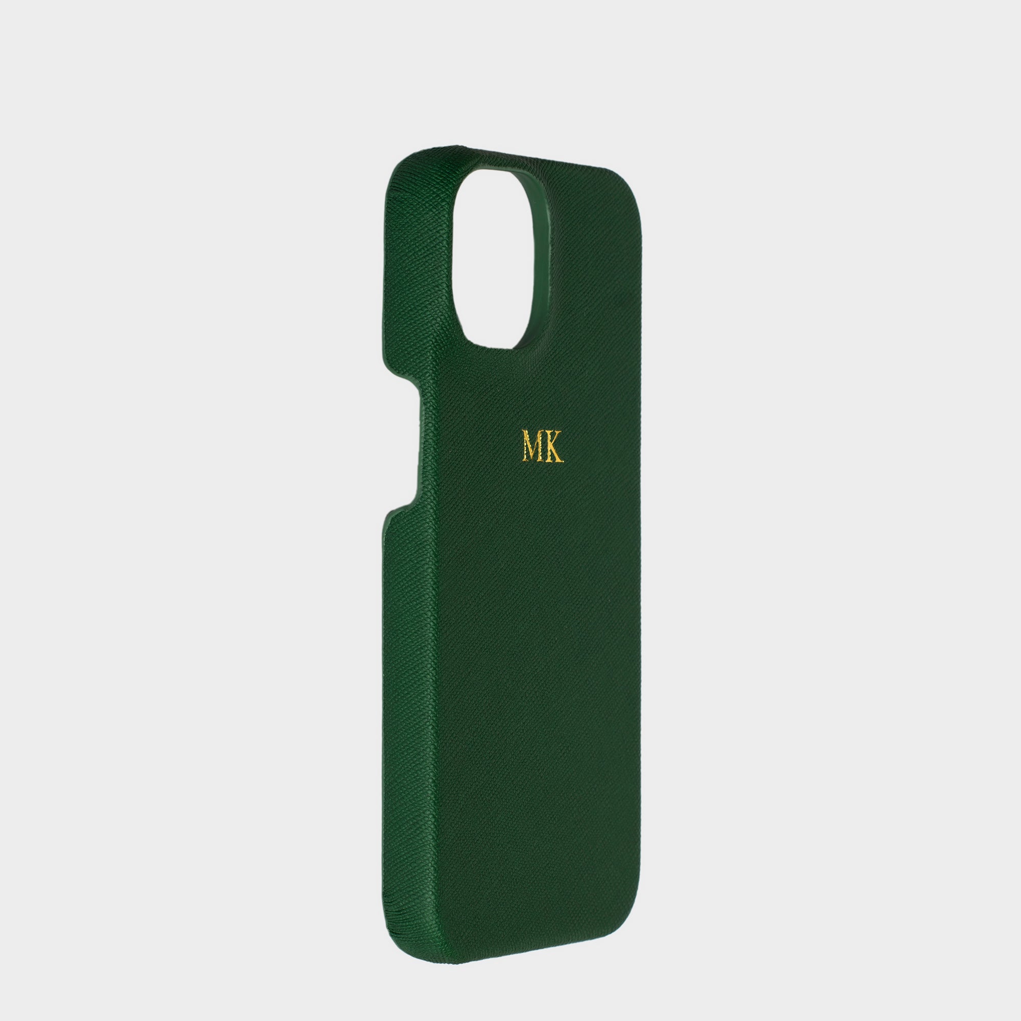 Dark Green Saffiano Texture Personalized Snap Case
