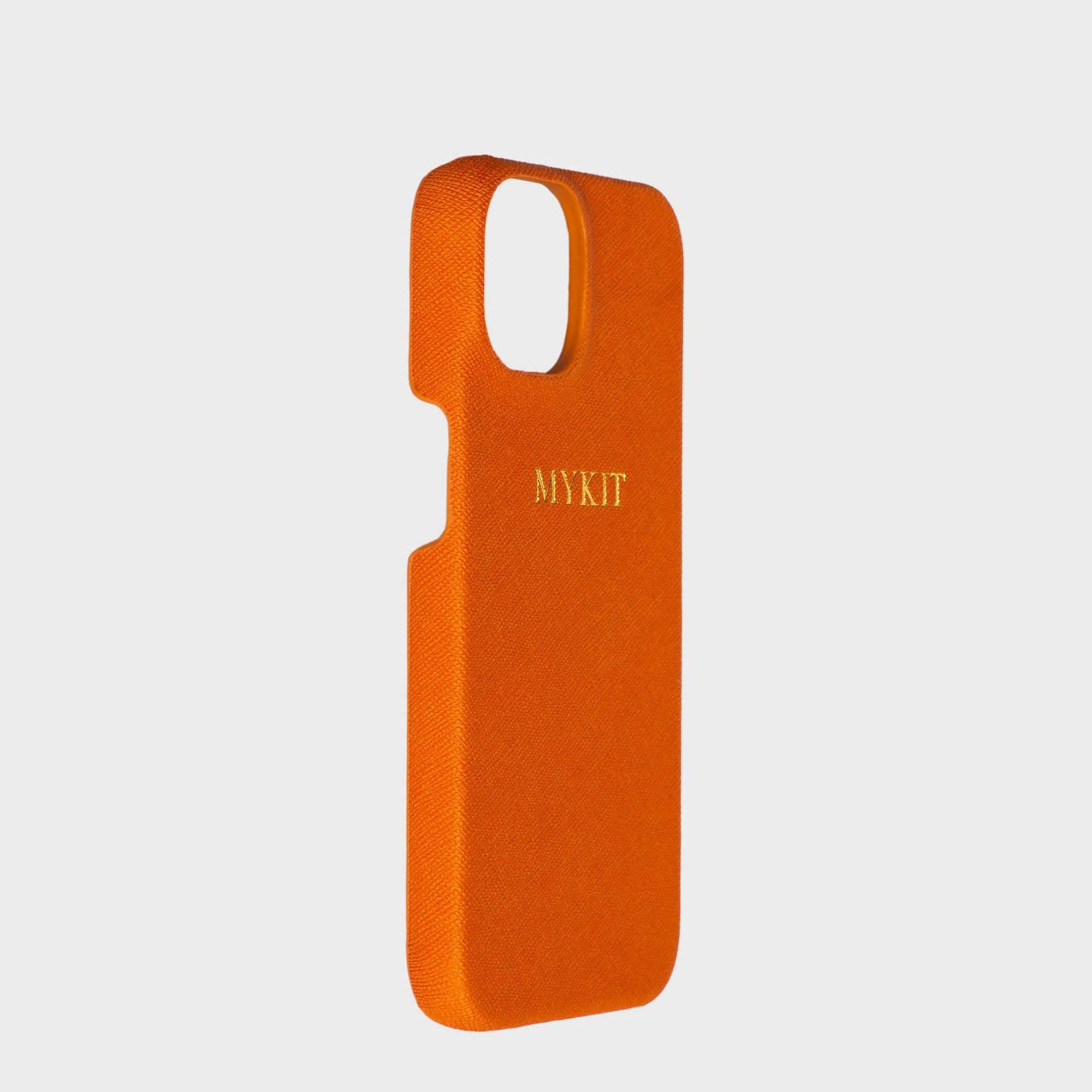 Orange Saffiano Texture Personalized Snap Case