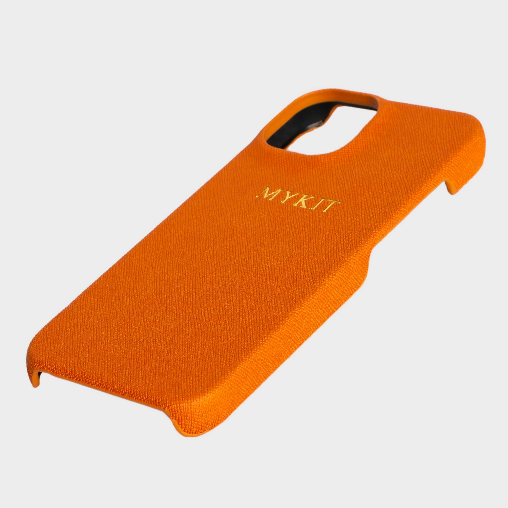 Orange Saffiano Texture Personalized Snap Case