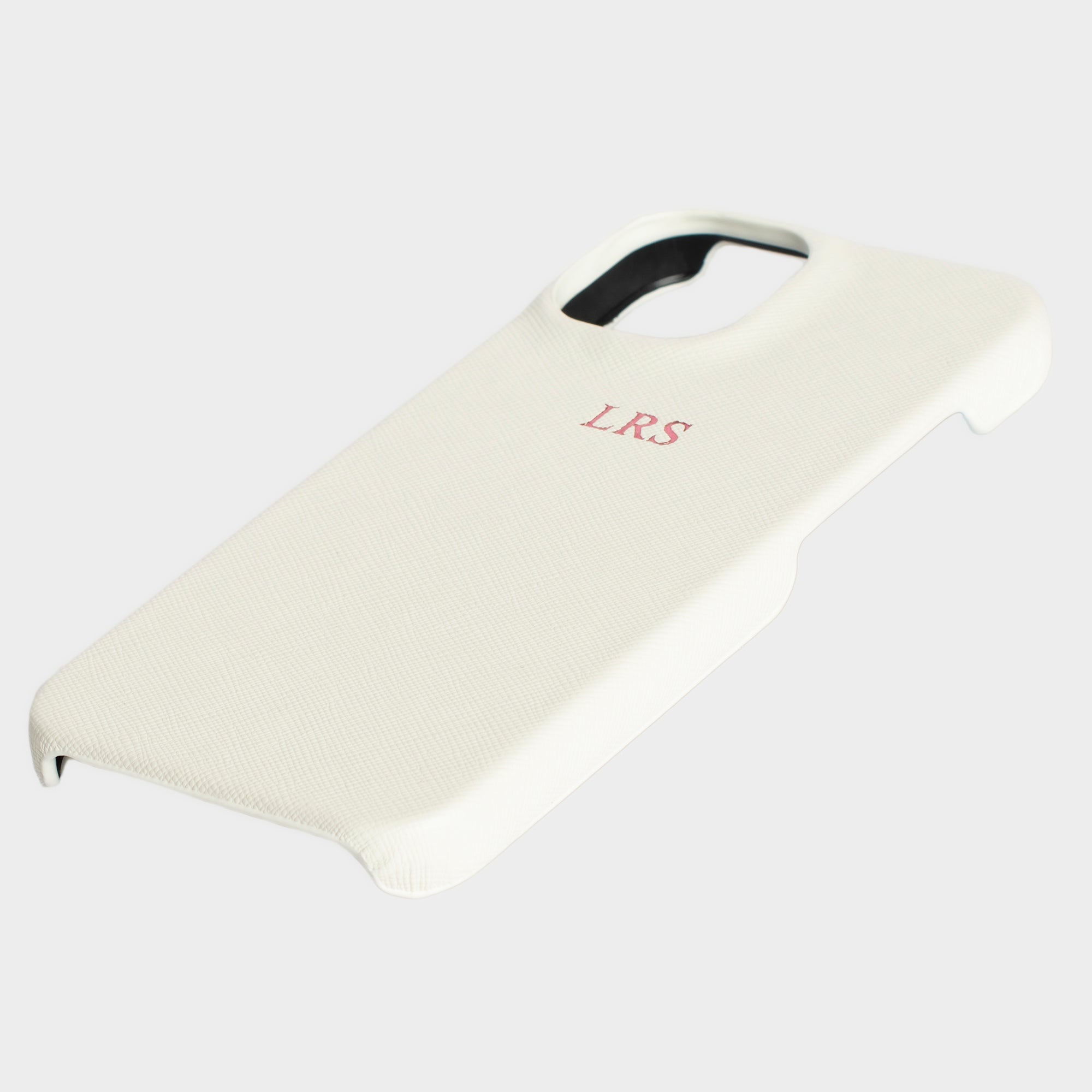 White Saffiano Texture Personalized Snap Case